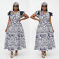 Elegant African Short Sleeve Dress.