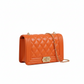 Mini Twist Lock Design Textured Flap Square Bag
