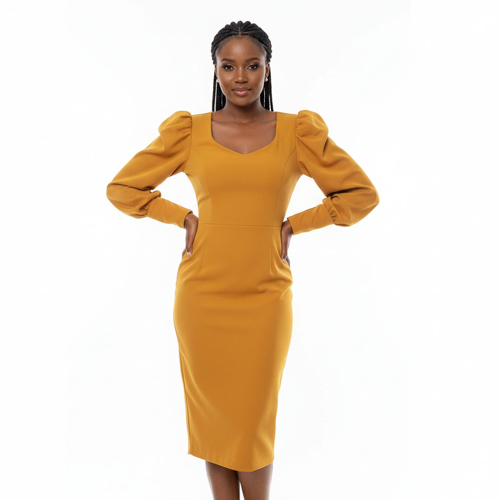 Latten Long Sleeve Bodycon Midi dress.