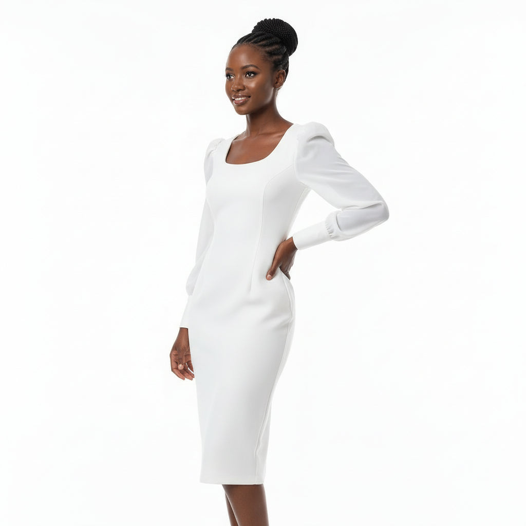 Latten Long Sleeve Bodycon Midi dress.