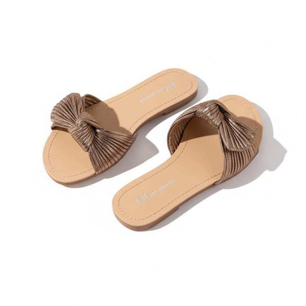 summer vintage bow chic and elegant fashionable slippers.