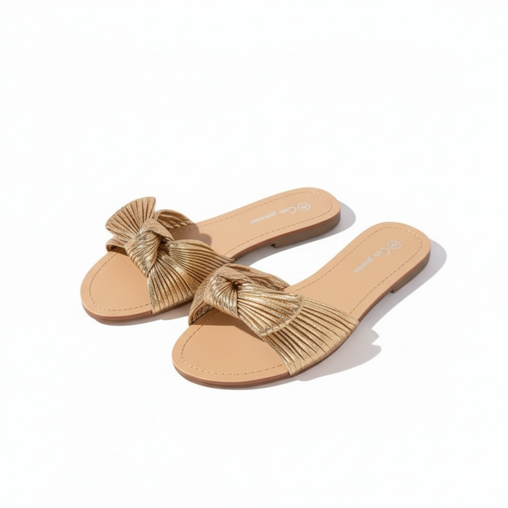 summer vintage bow chic and elegant fashionable slippers.