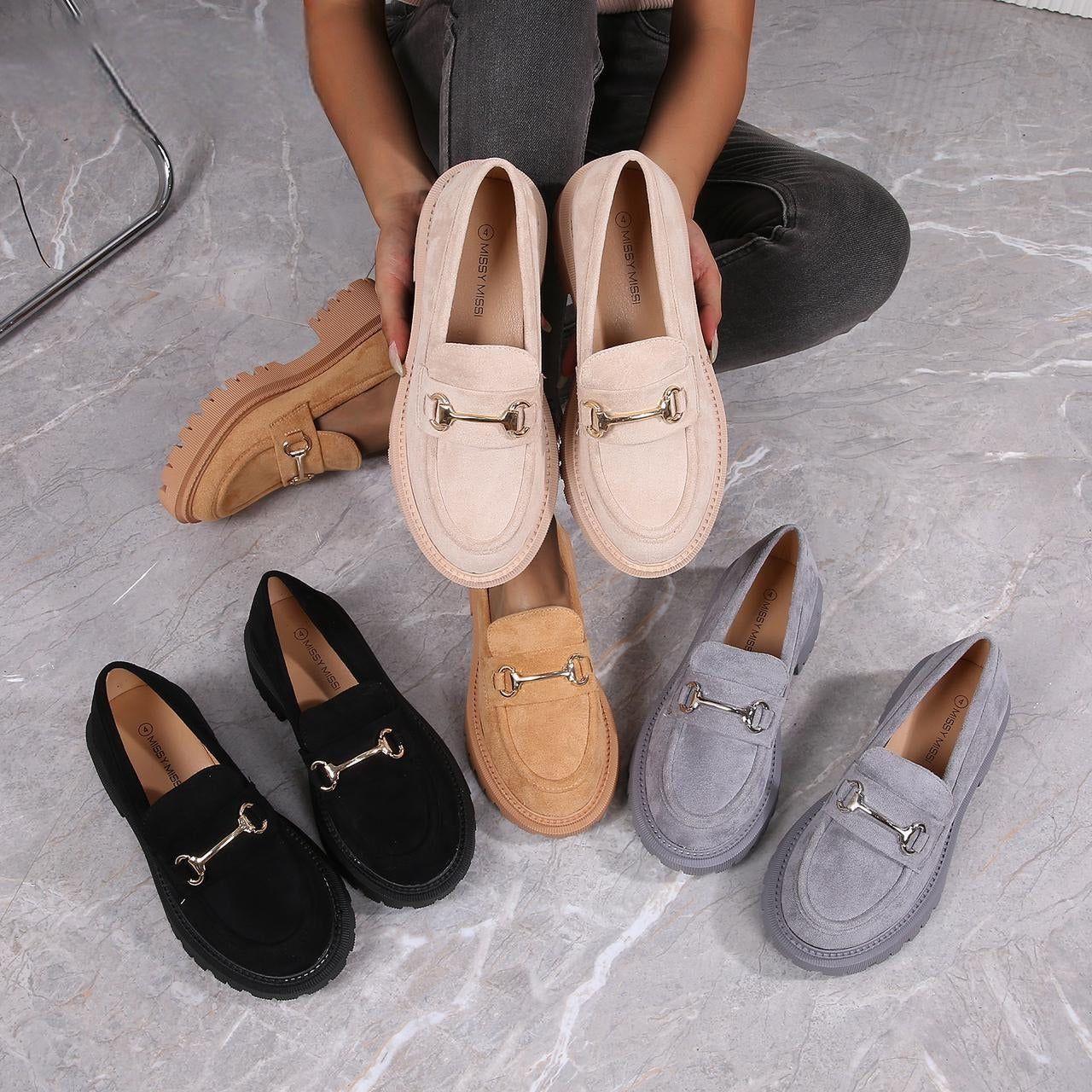 Chunky Loafer Penny Casual Fashion Shoes.