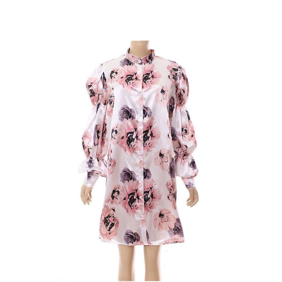 Print Button Through Dress.