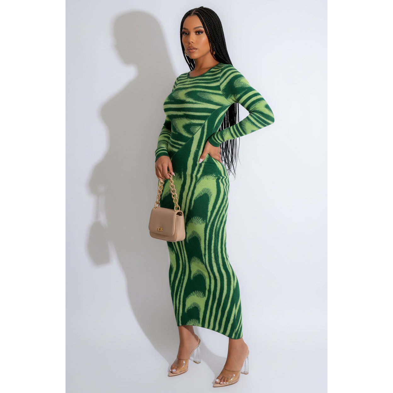 Sleeveless Zebra Print Bodycon Dress