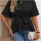 Butterfly Short Sleeve Belted Blouse.