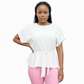 Butterfly Short Sleeve Belted Blouse.