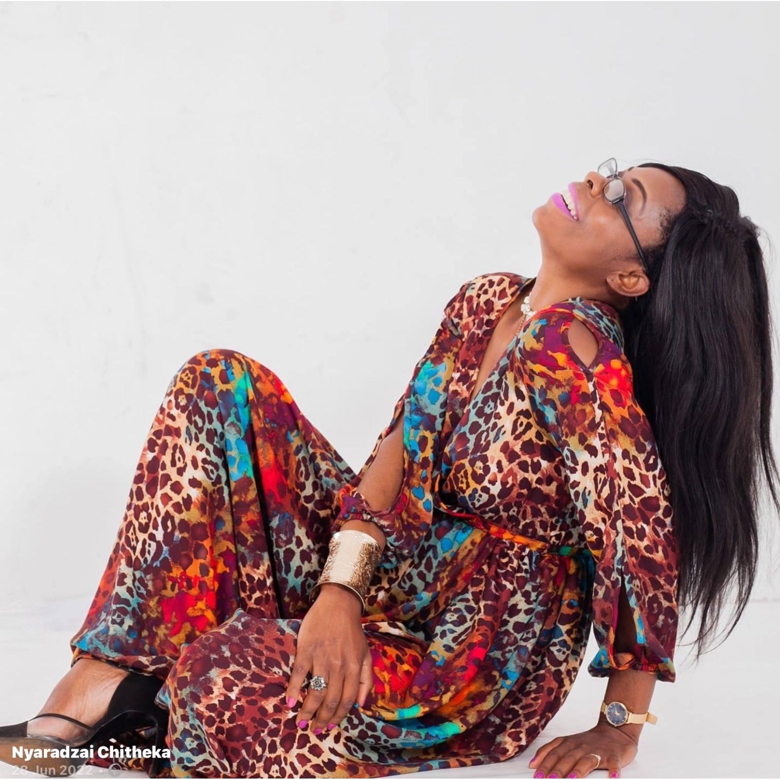 Colorful Leopard Print Maxi Dress.