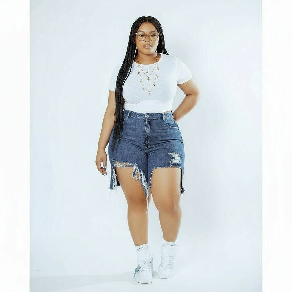 Ripped Distressed Short Denim.