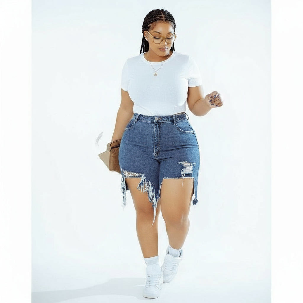 Ripped Distressed Short Denim.