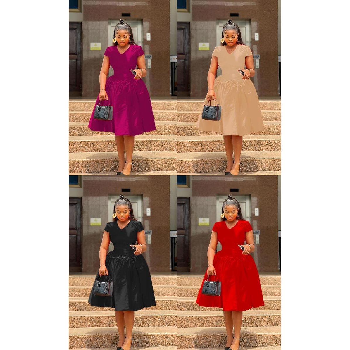 Party Outfits Casual Lady Satin Midi Dress.