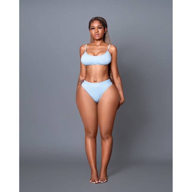 High Waist Bikini Breathable Shoulder Strap Two Piece Swimsuit