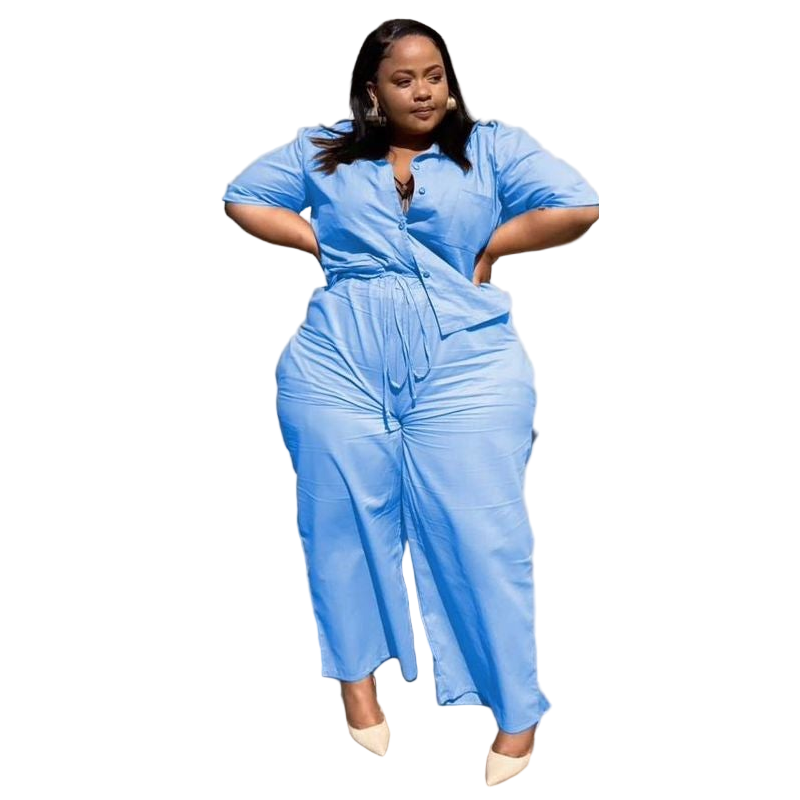 Buttoned top with Palazzo Pants 2 Piece set.