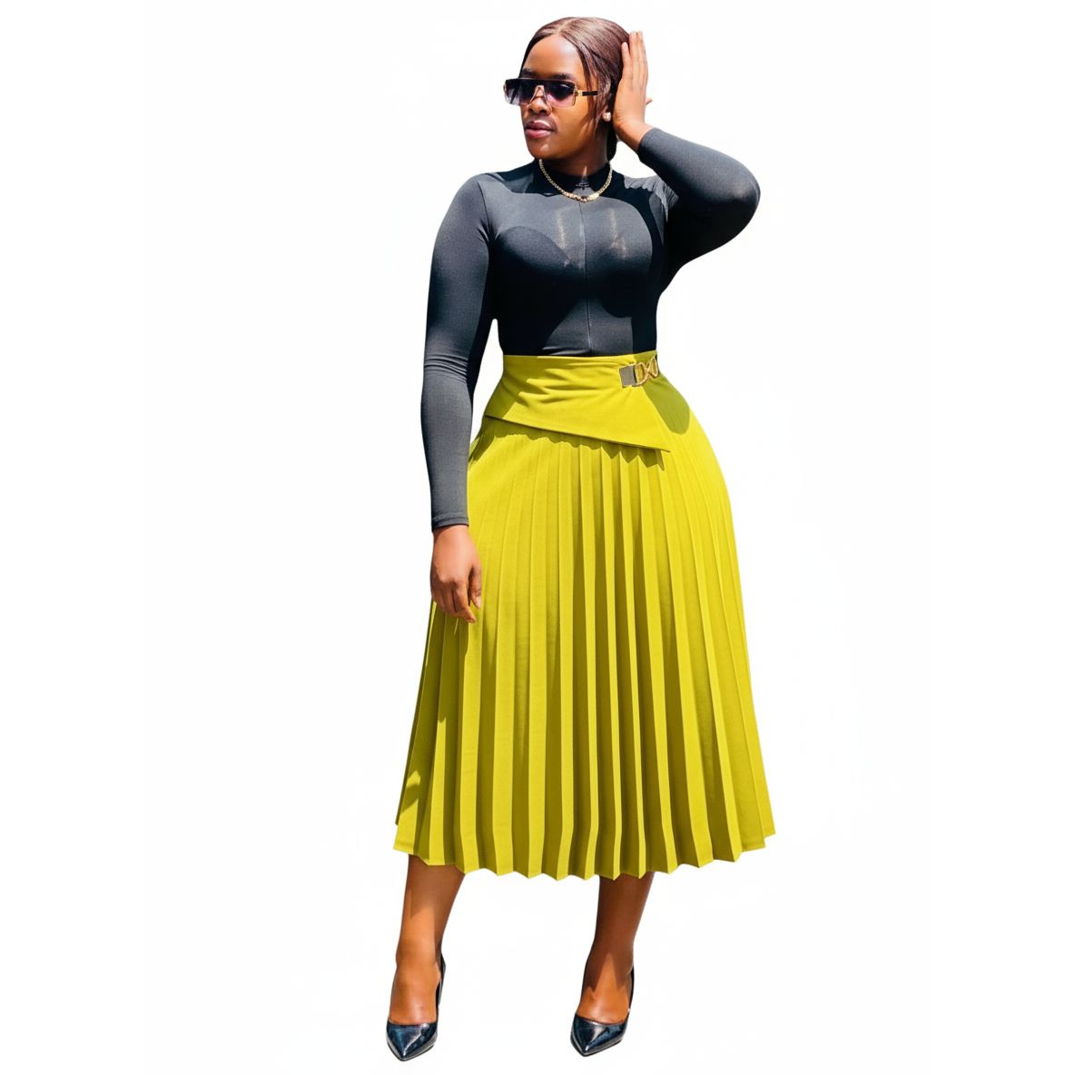 Pillar Pleated Skirt For Women.