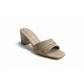 Genuine leather ladies low heel slippers.