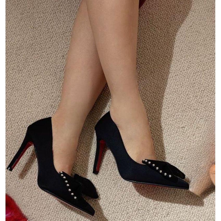 Playgirl Stud & Bow Stilleto Heels.