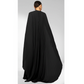 Pleated Cape Sleeve Maxi Dress