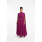 Pleated Cape Sleeve Maxi Dress