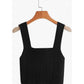 Solid Color Knitted Sleeveless Crop Top.