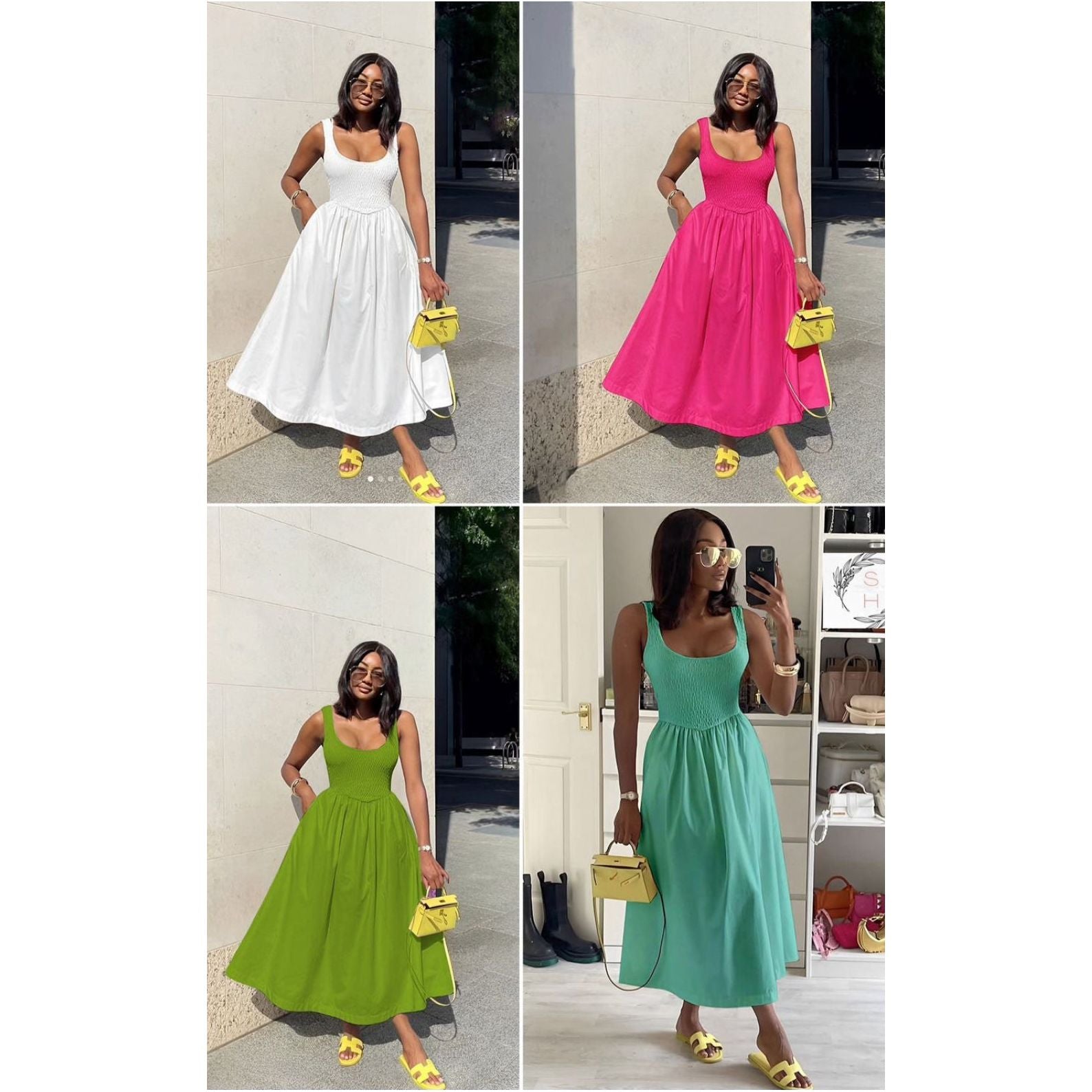 Sexy Sleeveless Round Neck Dress.