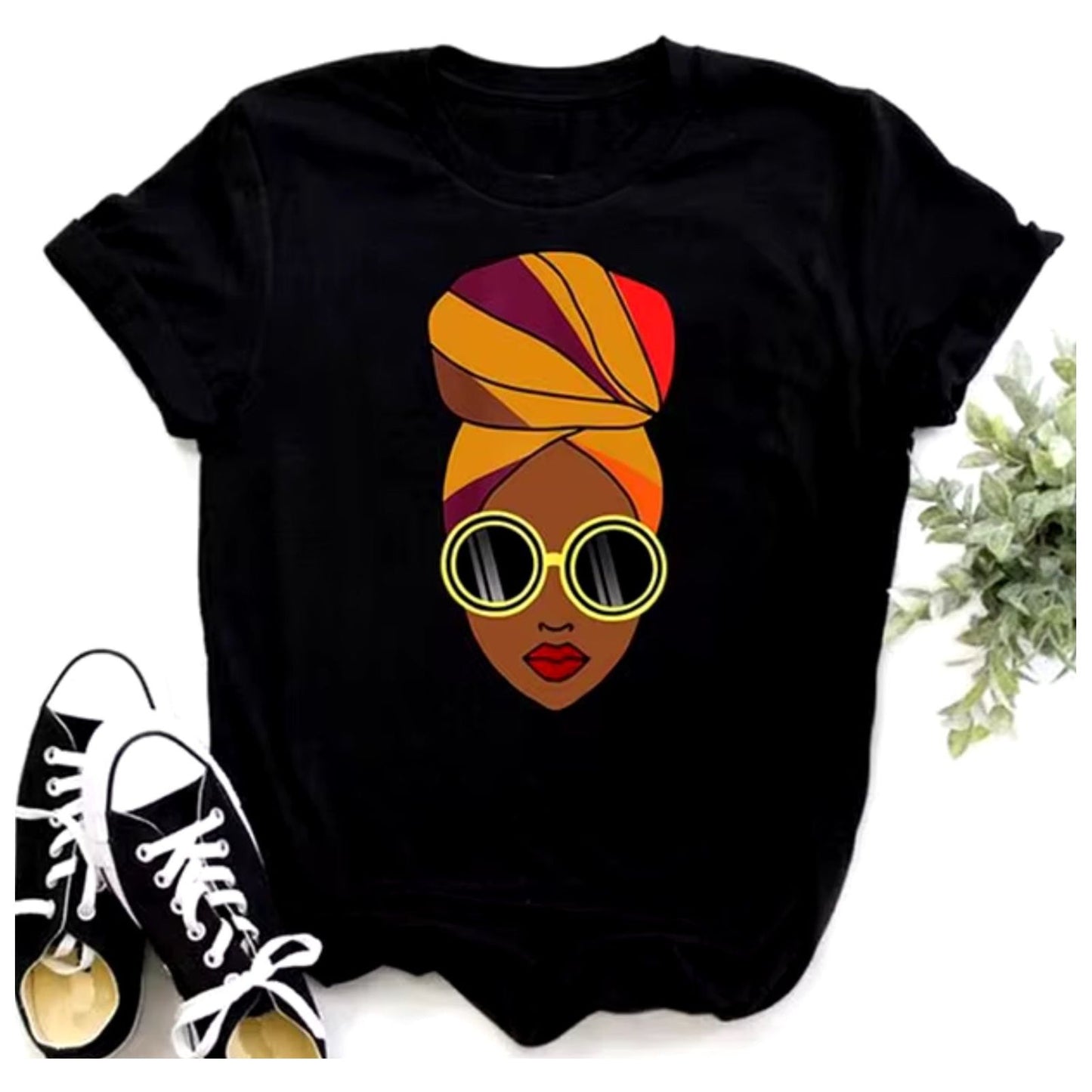 African Diva Queen Graphic Print T-Shirt.