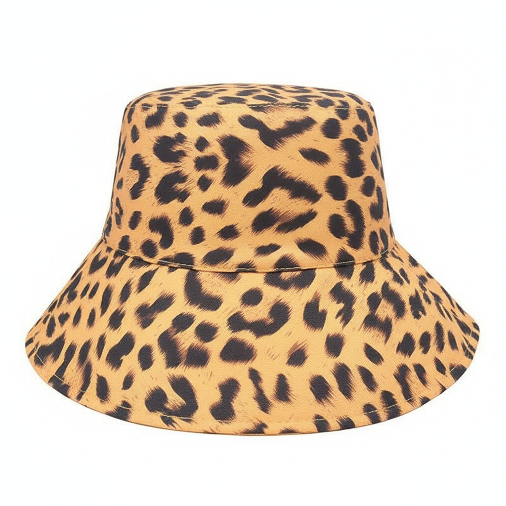 Reversible Leopard Bucket Hats.