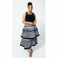 African Black & White stripes Ankara Dress.