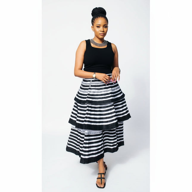 African Black White stripes Ankara – YELLOW SUB TRADING