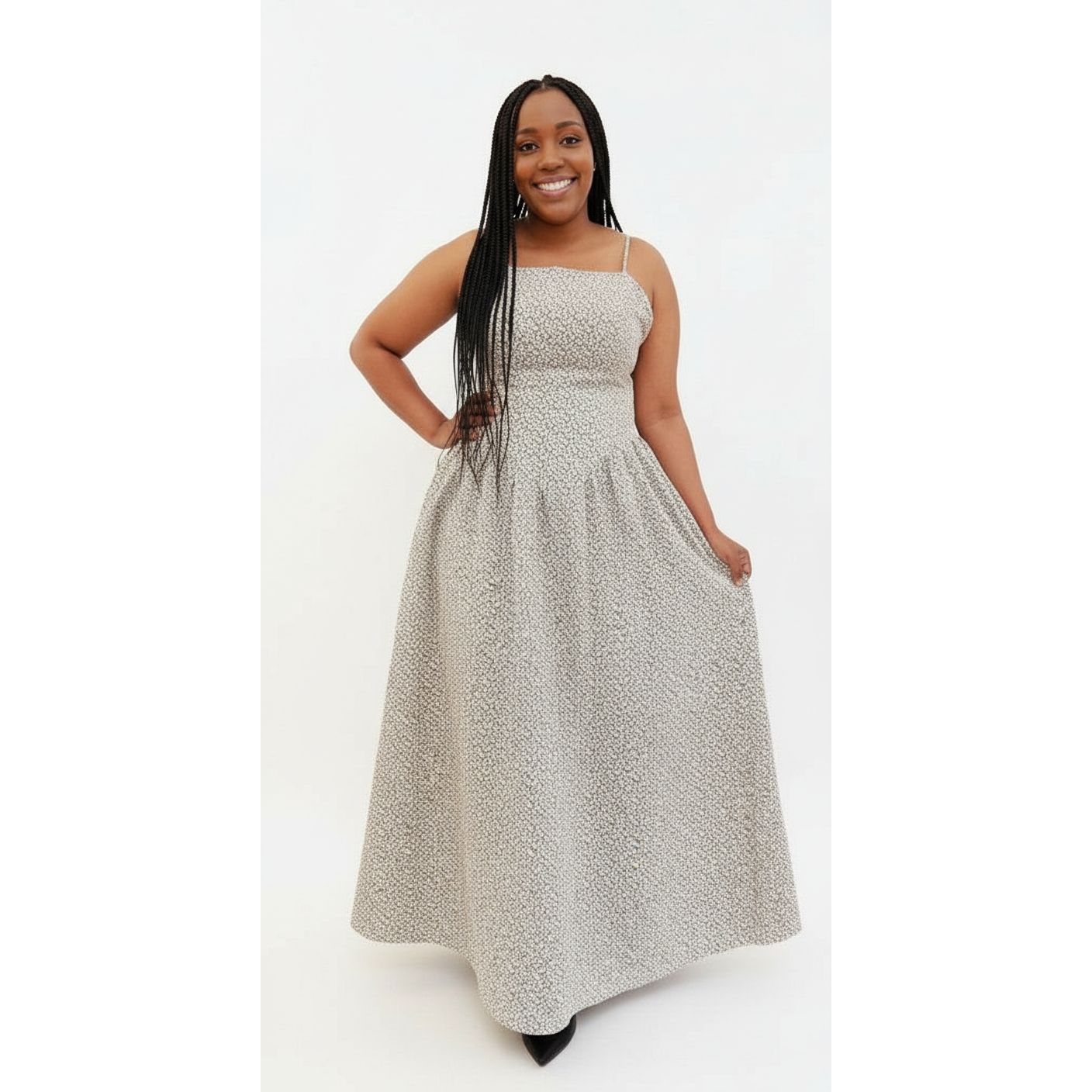 Ankara Sleeveless Maxi Dress.