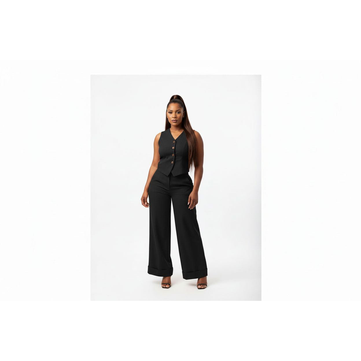 Sexy Crop Top and Long Pants Two Piece Set.