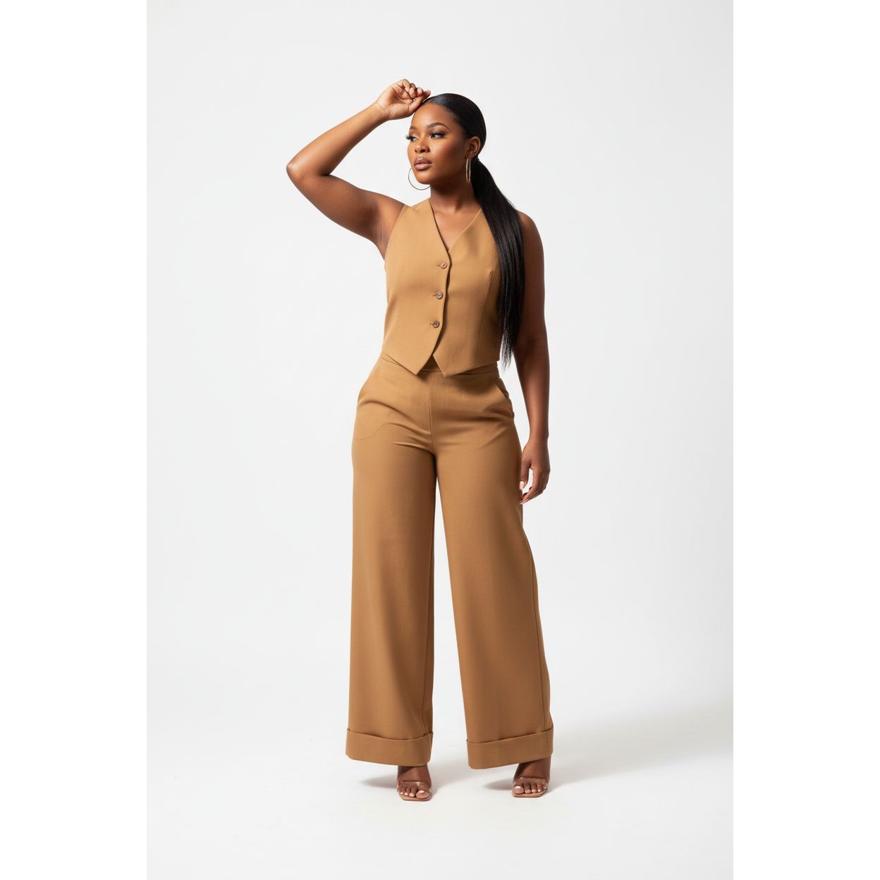 Sexy Crop Top and Long Pants Two Piece Set.