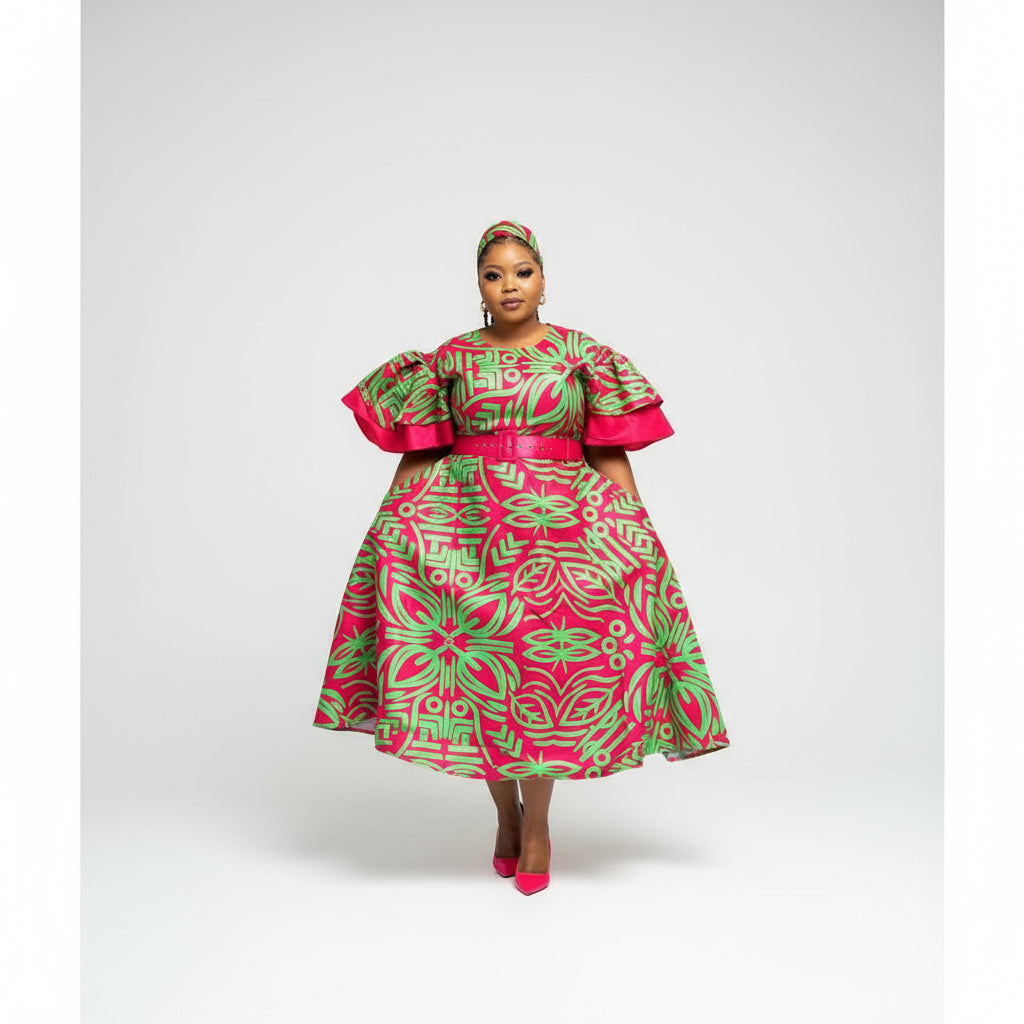 African Print Ankara maxi dress.