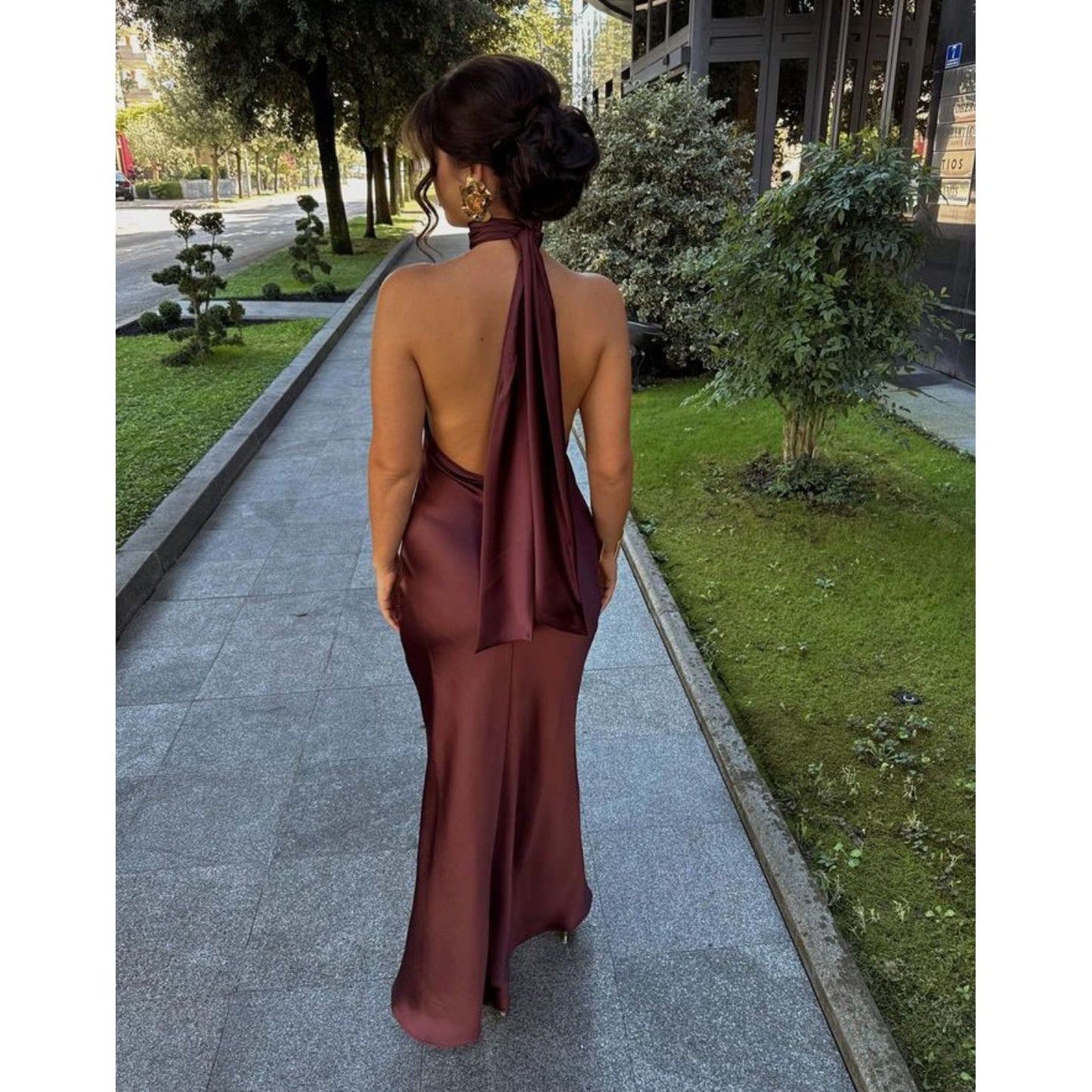 Halter Neck Sleeveless Backless Dress