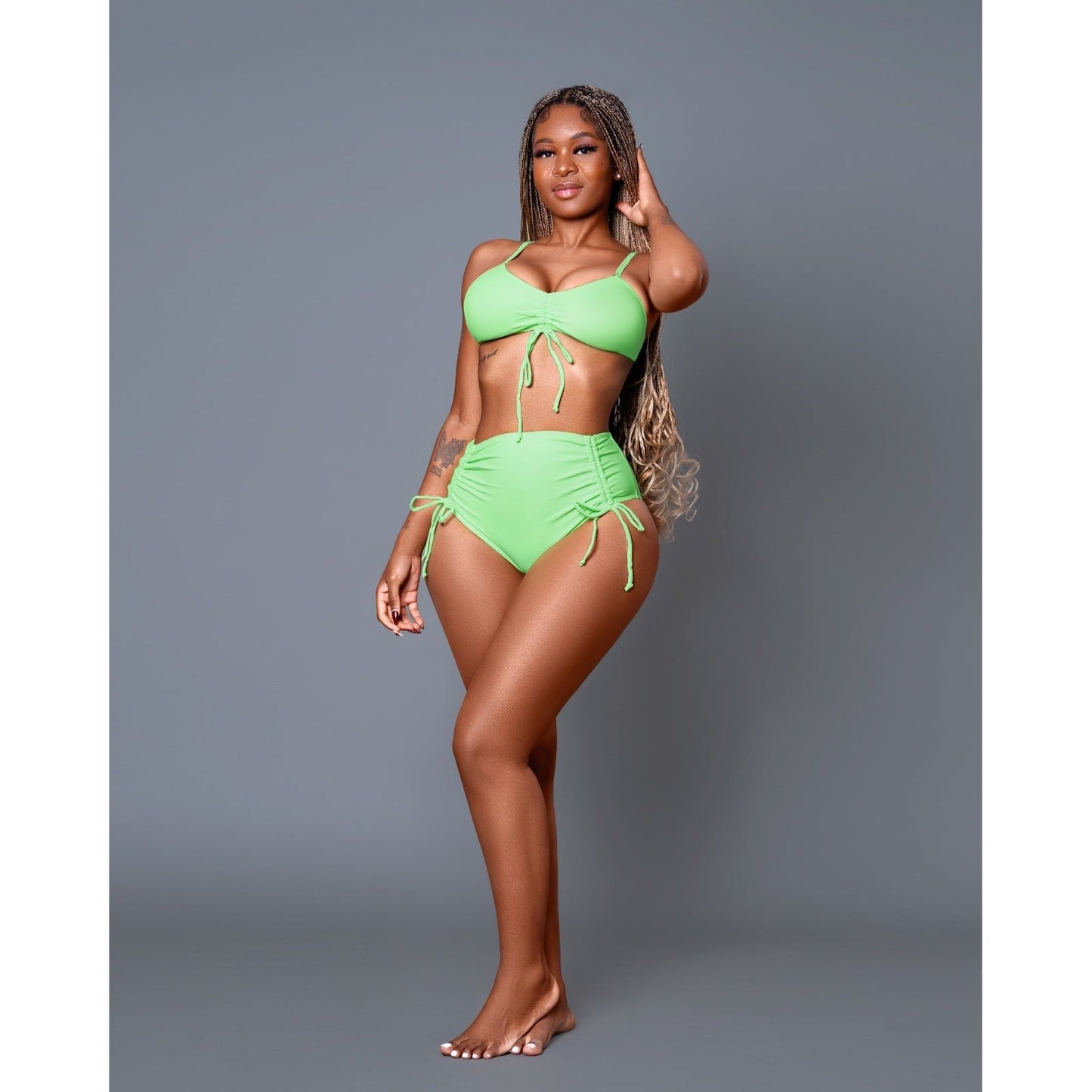 Plain Tie Knot Sexy Bikini Set.