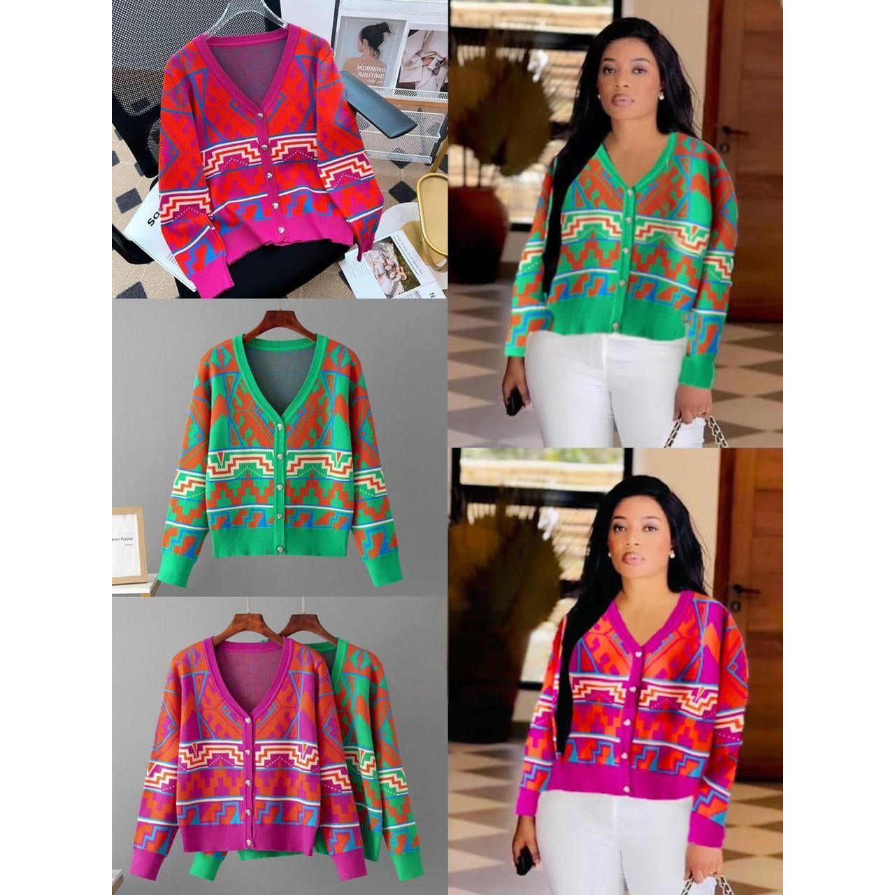 Geometric Knitted Cardigan.