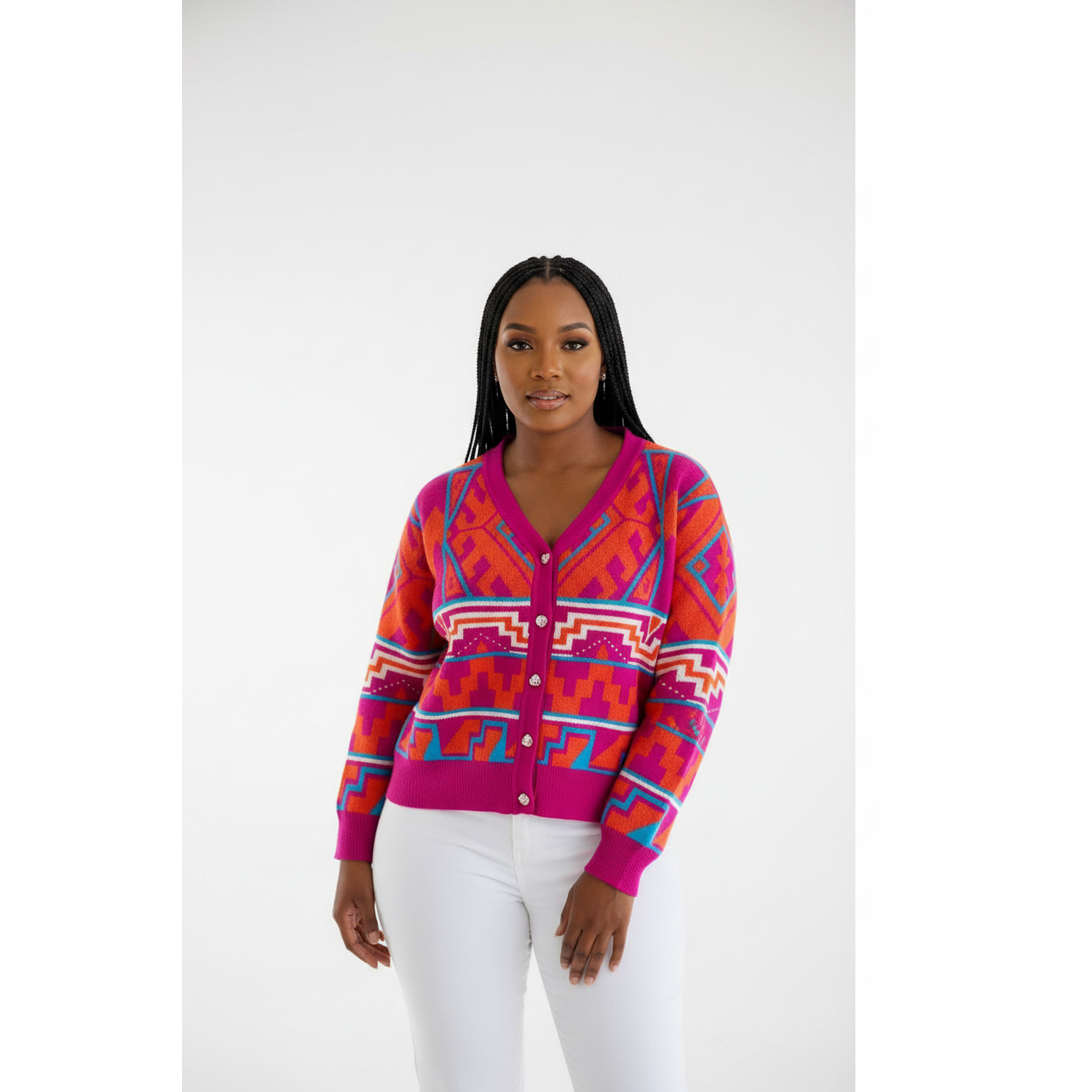 Geometric Knitted Cardigan.