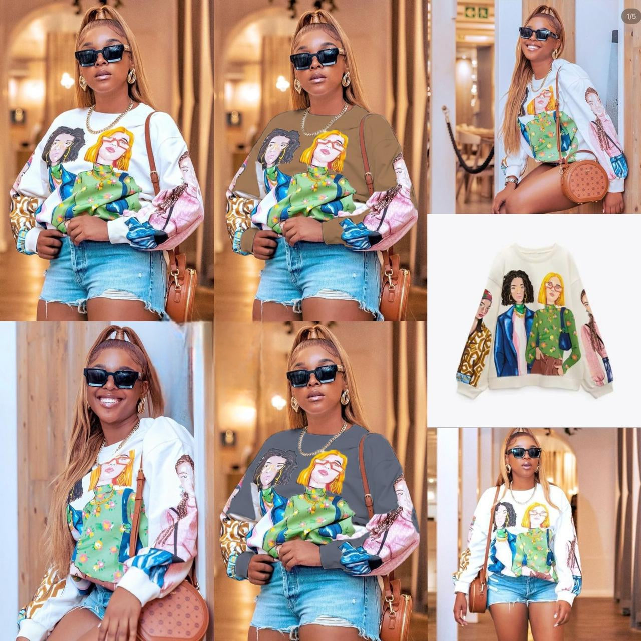 Streetwear graffiti print sweatshirts