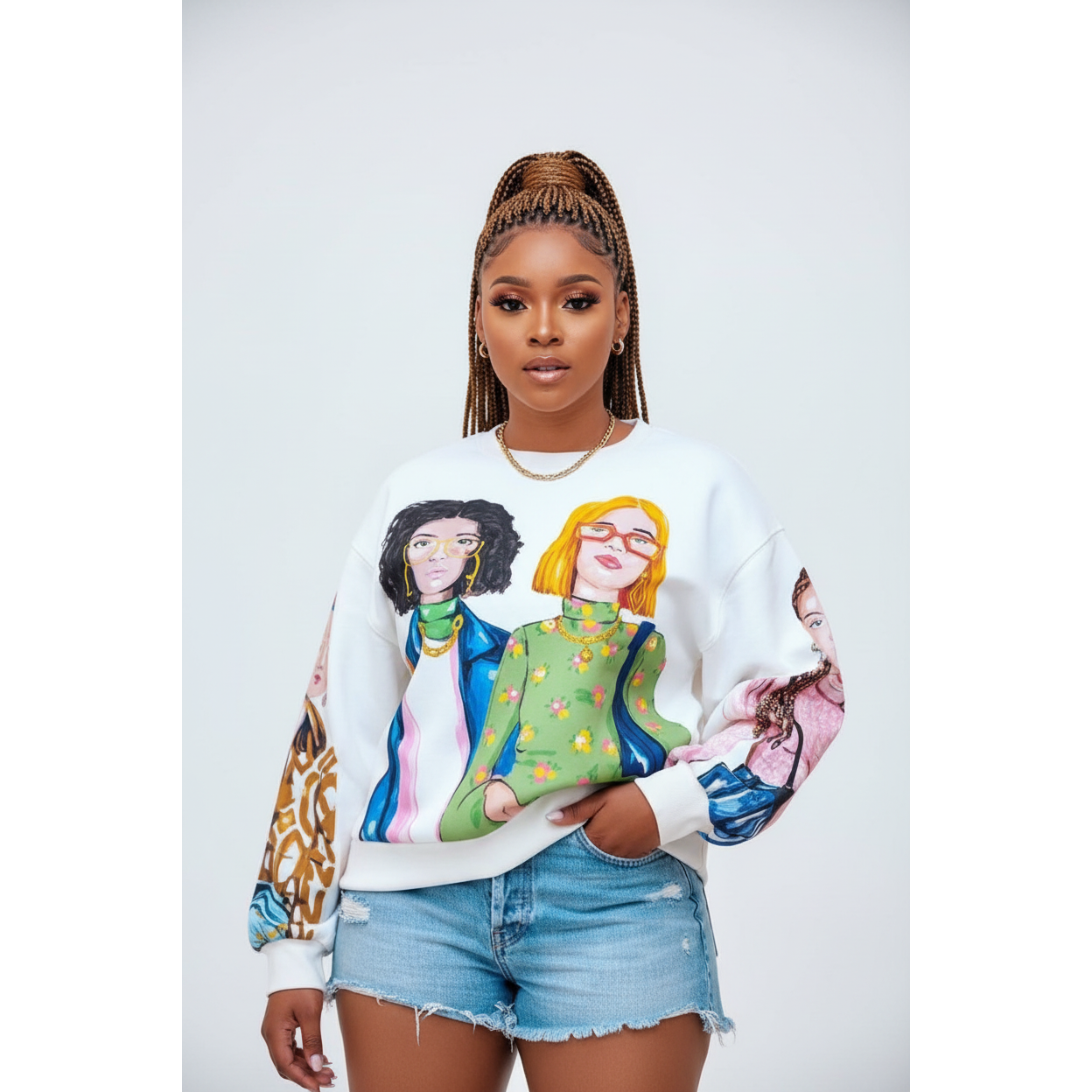 Streetwear graffiti print sweatshirts