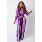 Plus Size Elegant Printed Two Piece Set.