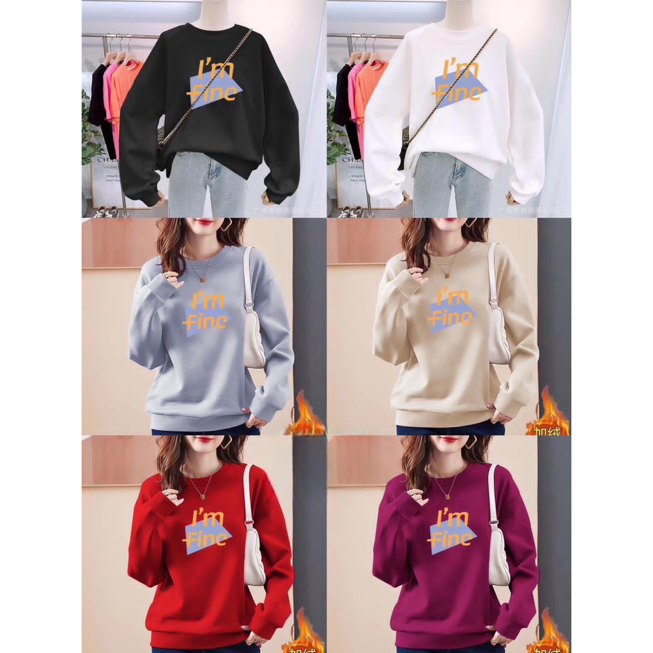 Round Neck Pullover Letter Printing Top Sweater.