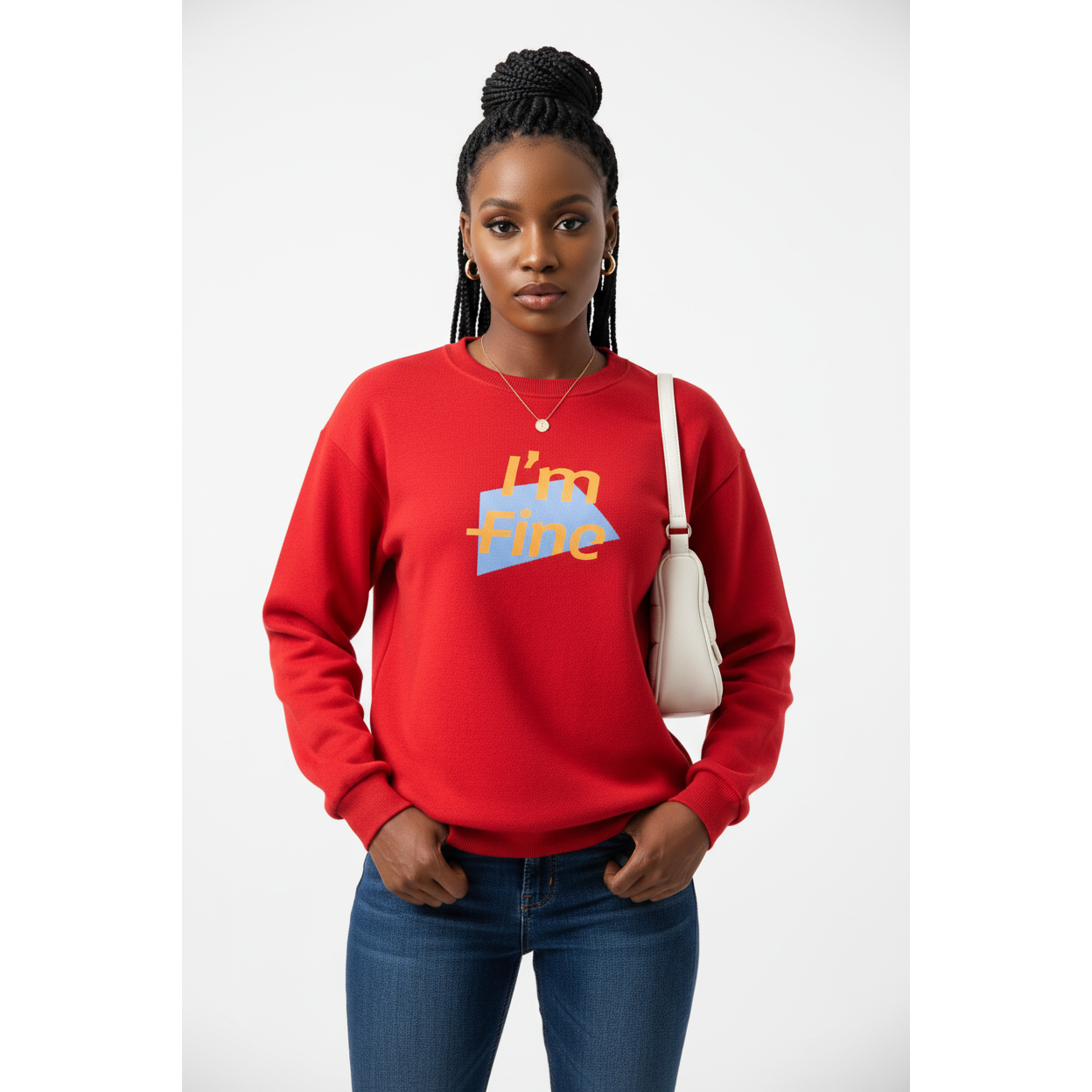 Round Neck Pullover Letter Printing Top Sweater.
