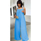 Wide Leg Sleeveless Jumpsuit.
