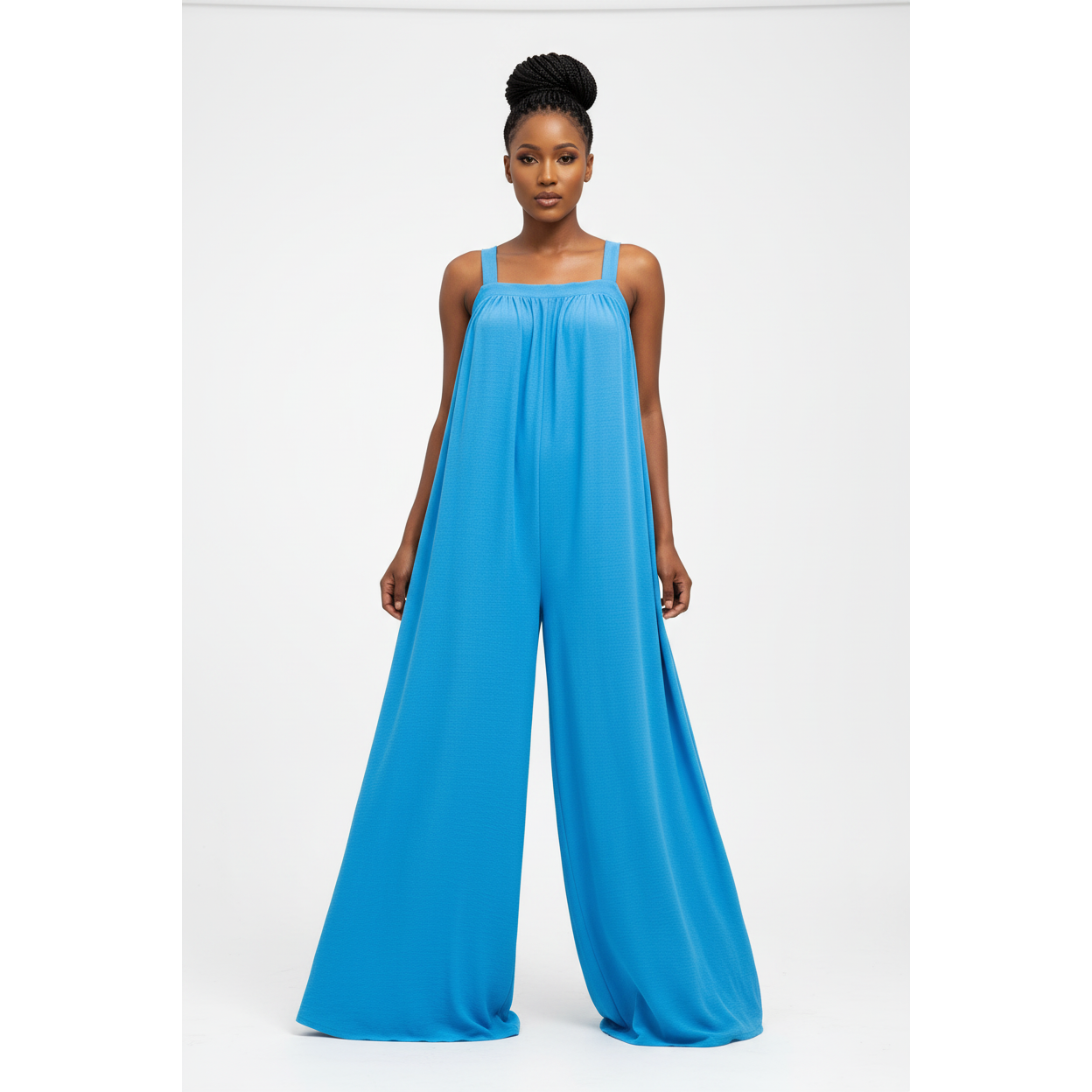 Wide Leg Sleeveless Jumpsuit.
