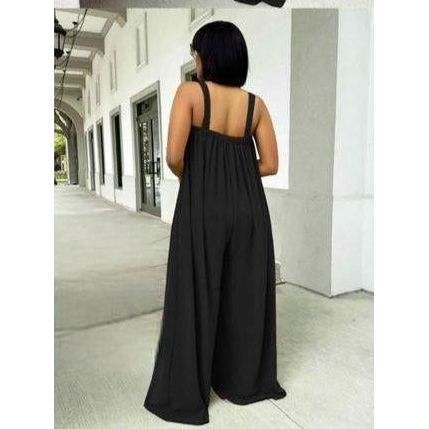Wide Leg Sleeveless Jumpsuit.