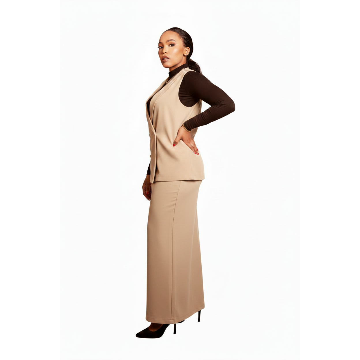 Sleeveless Two-piece Waistcoat Pants Set,