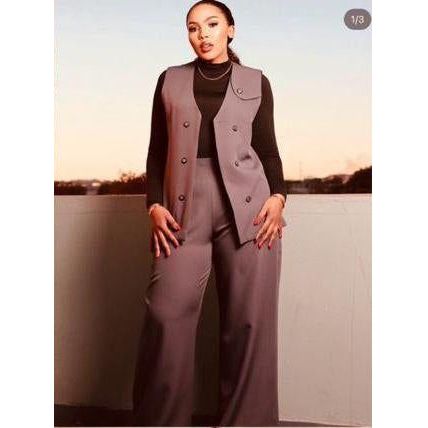 Sleeveless Two-piece Waistcoat Pants Set,