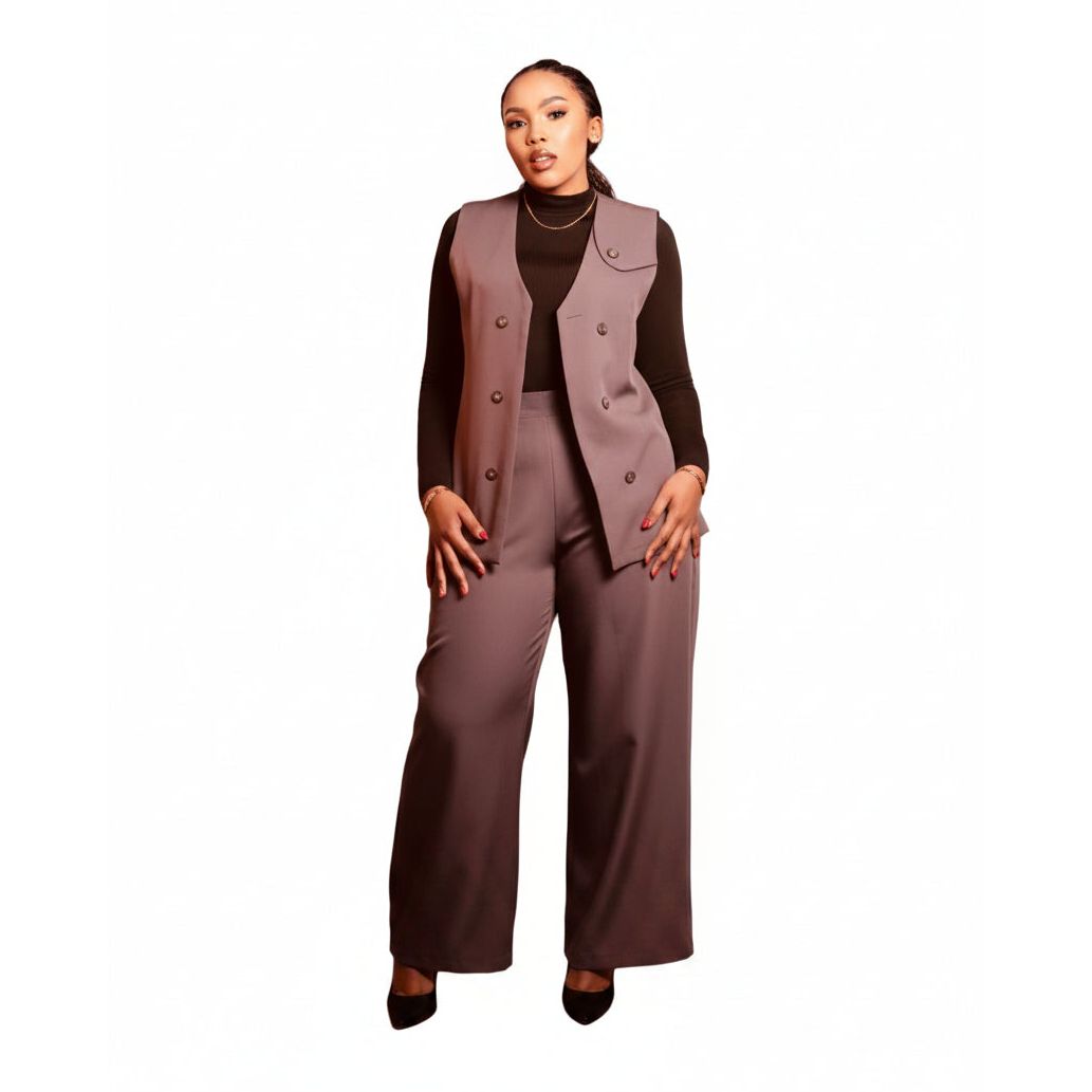 Sleeveless Two-piece Waistcoat Pants Set,