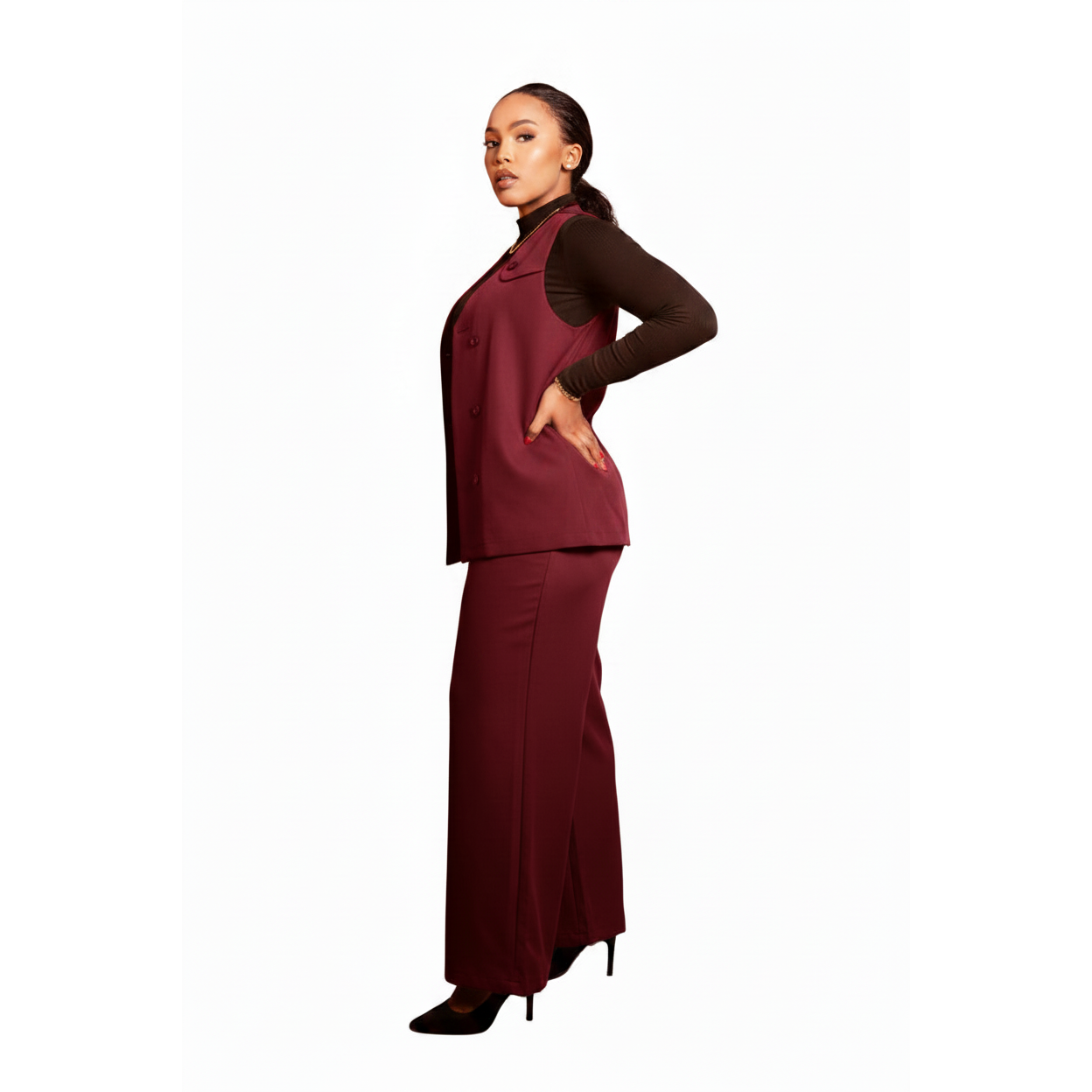 Sleeveless Two-piece Waistcoat Pants Set,