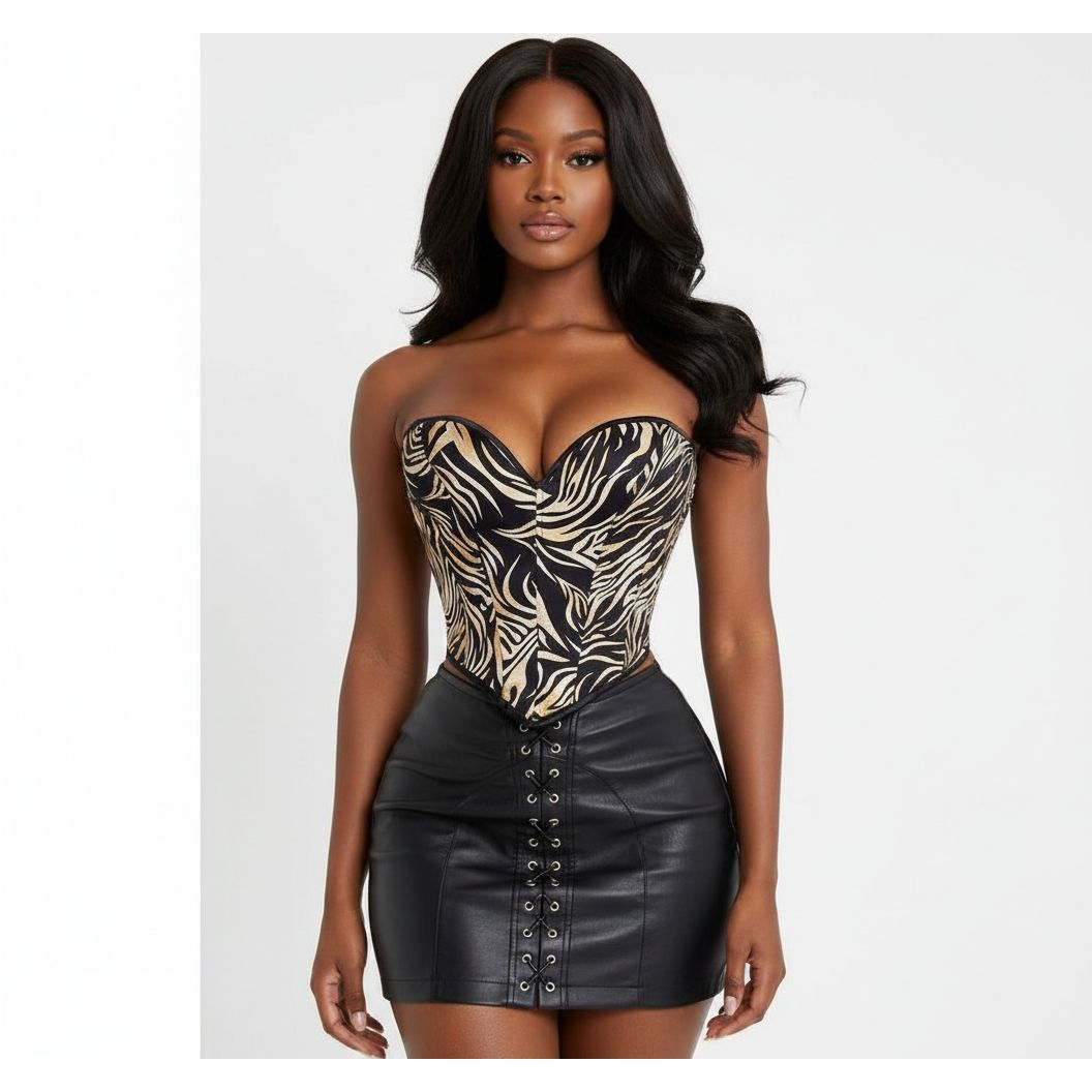 Vintage sexy sleeveless strapless palace corset