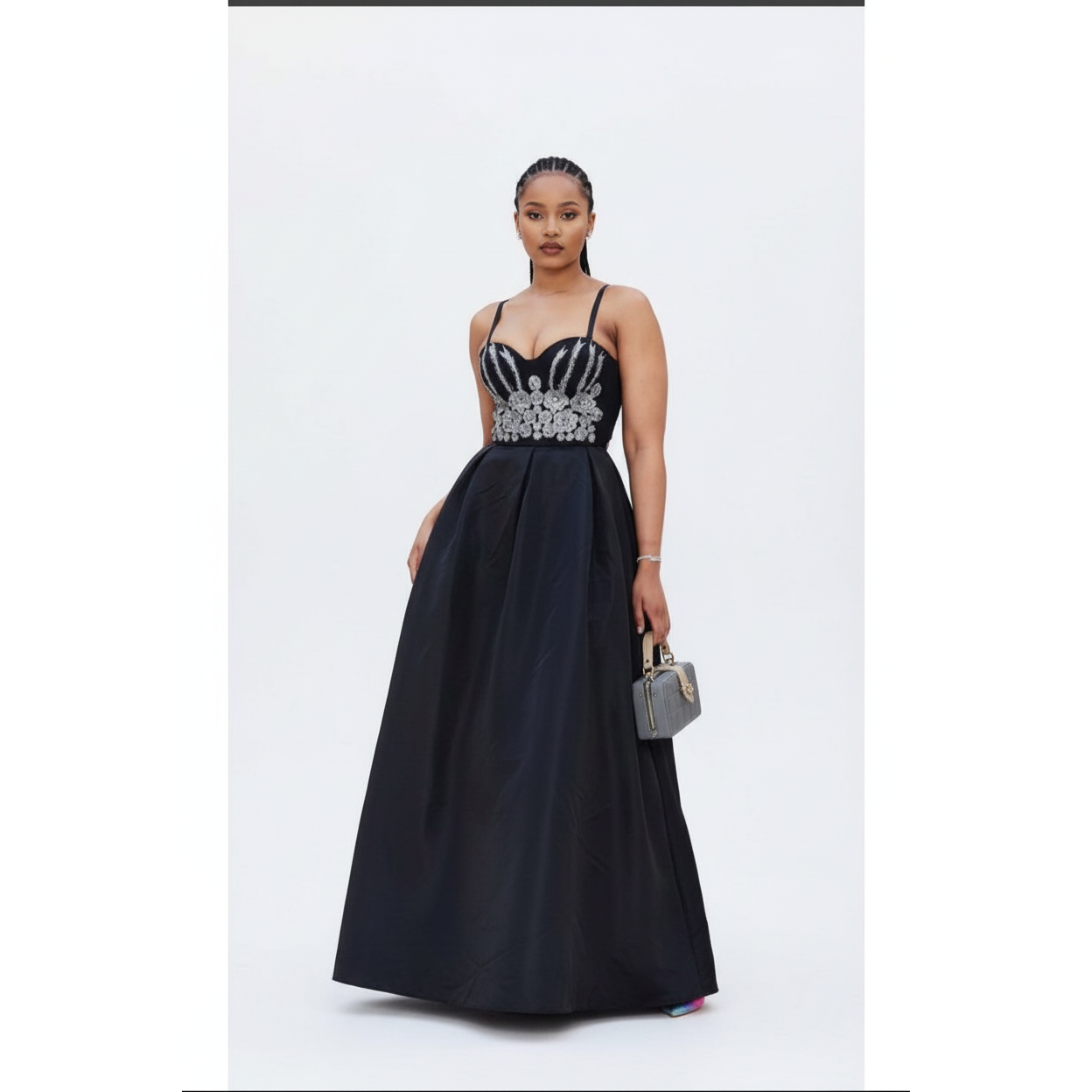 Retro Dress With Chest Cup Shaped Shoulder Straps.